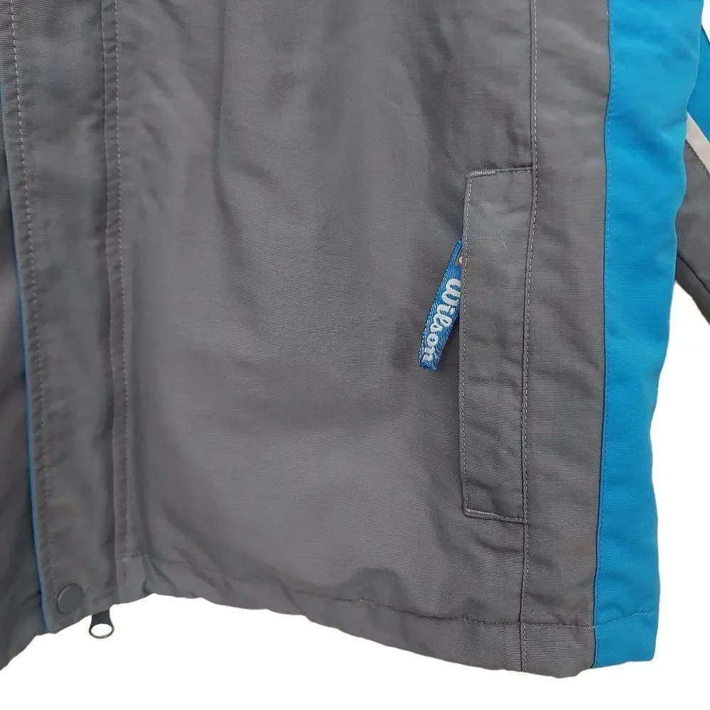 Wilson Hooded Jacket Boys Medium Gray Full Zip Fleece Insulated Water-Repellent